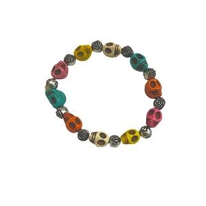 Colorful Skull Bead Bracelet